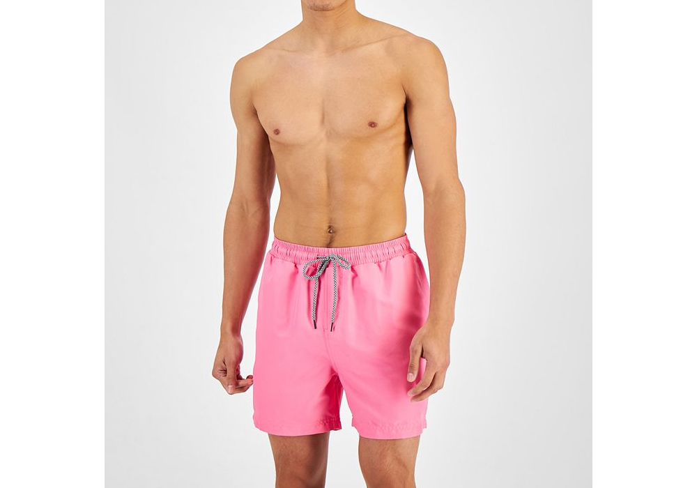 Calção de banho masculino Inc Regular-Fit Quick-Dry Solid 5 rosa tamanho XXL