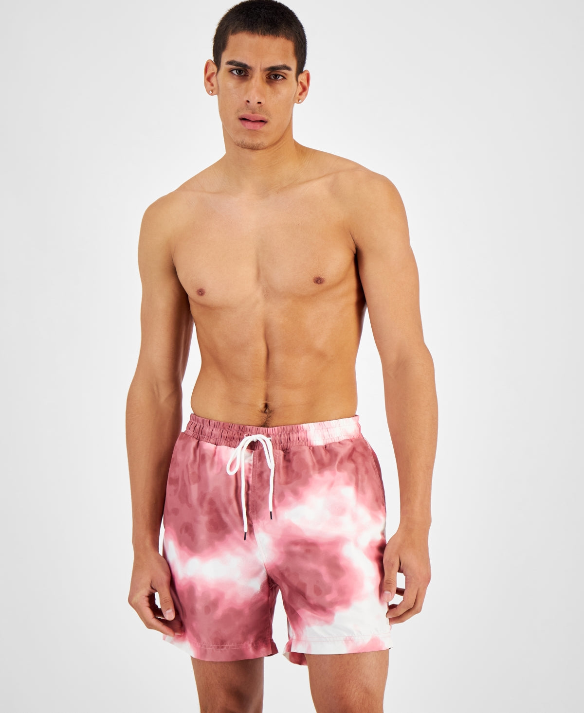 INC International Concepts Calção de banho masculino Andro Abstract 5 rosa tamanho pequeno
