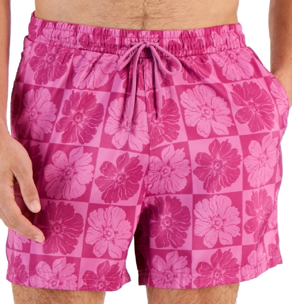 INC International Concepts Blooms 5 Board Shorts Masculino Rosa Tamanho Grande
