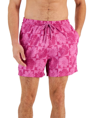 INC International Concepts Blooms 5 Board Shorts Masculino Rosa Tamanho Grande