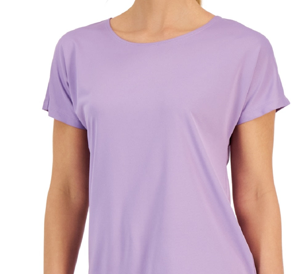 Camiseta leve e tecnológica feminina ID Ideology, roxa, tamanho grande