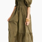 Vestido feminino com babados e babados INC International Concepts, verde, tamanho pequeno e pequeno
