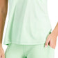 ID Ideology Regata Feminina Essentials com decote em V e costas abertas, verde, tamanho X-S