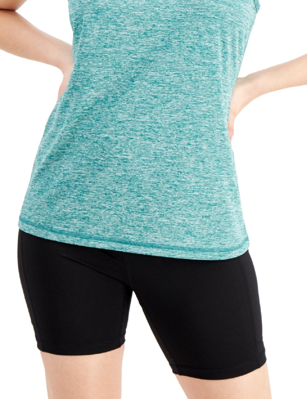 ID Ideology Regata Feminina Essentials Mesclada com Costas Abertas Verde Tamanho Médio