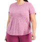 Camiseta feminina ID Ideology com gola redonda, roxa, tamanho 2X