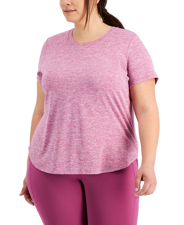 Camiseta feminina ID Ideology com gola redonda, roxa, tamanho 2X