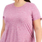 Camiseta feminina ID Ideology com gola redonda, roxa, tamanho 2X