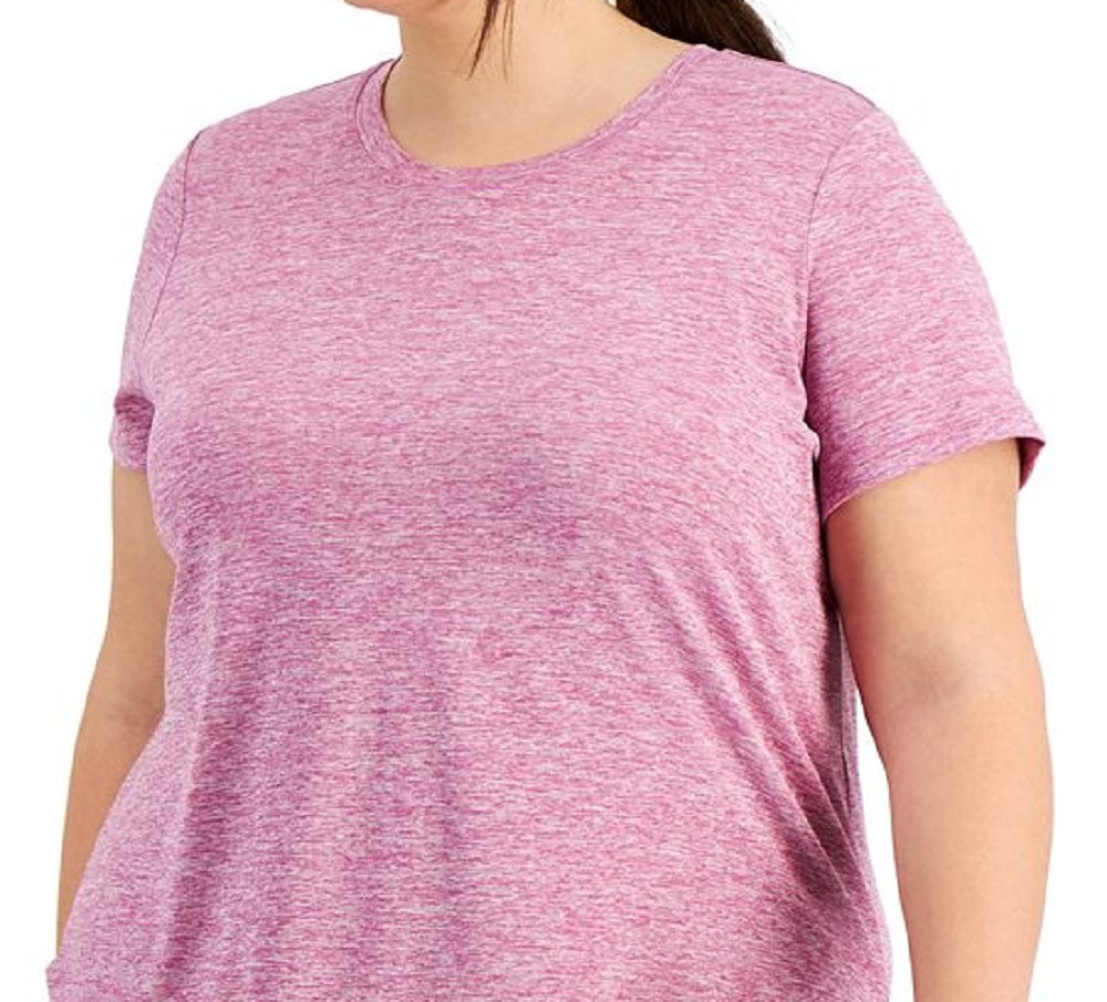 Camiseta feminina ID Ideology com gola redonda, roxa, tamanho 2X