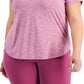 Camiseta feminina ID Ideology com gola redonda, roxa, tamanho 2X