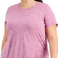 Camiseta feminina ID Ideology Plus com gola redonda, roxa, tamanho 3X