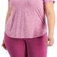 Camiseta feminina ID Ideology Plus com gola redonda, roxa, tamanho 3X