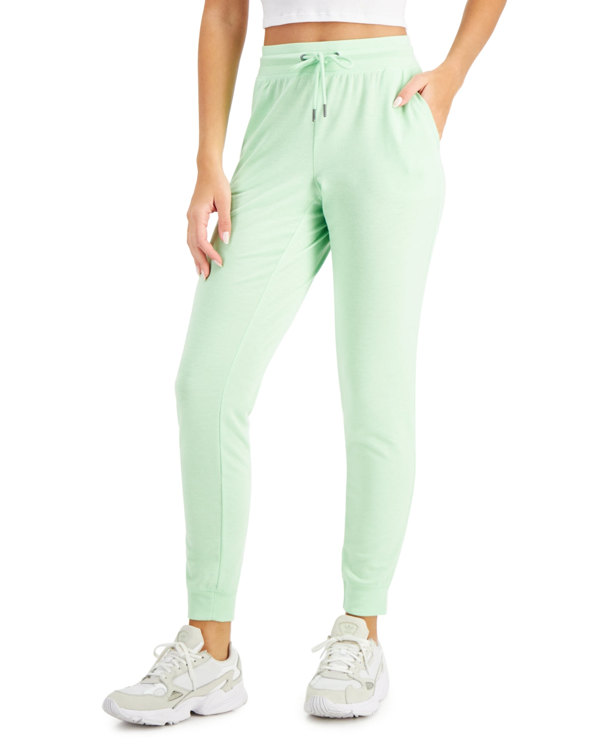 Calça jogger feminina de malha ID Ideology, verde, tamanho extragrande