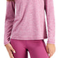 ID Ideology Essentials Top 1/4 com zíper feminino roxo tamanho pequeno