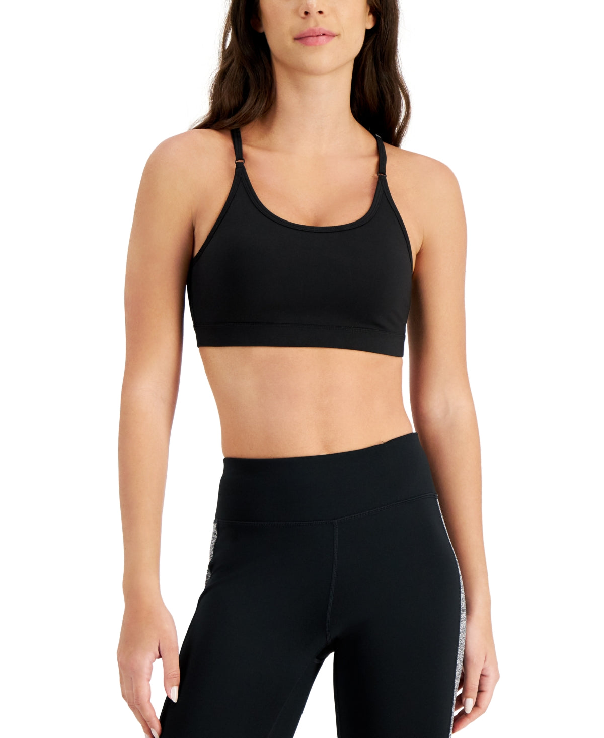 Sutiã feminino ID Ideology Solid Low Impact, preto, tamanho pequeno