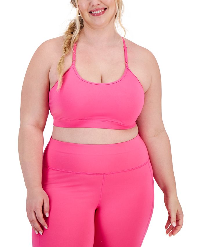 Sutiã esportivo feminino ID Ideology de baixo impacto, rosa, tamanho 2X