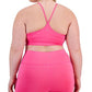 Sutiã esportivo feminino ID Ideology de baixo impacto, rosa, tamanho 2X