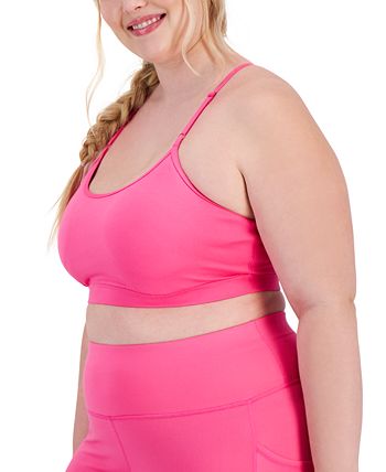 Sutiã esportivo feminino ID Ideology de baixo impacto, rosa, tamanho 2X