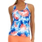 ID Ideology Regata feminina estilo nadador tie-dye azul tamanho extrapequeno
