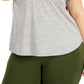 Camiseta feminina ID Ideology com gola redonda, cinza, tamanho 2X