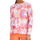 Blusa feminina ID Ideology Reef com estampa de gola redonda, laranja, tamanho pequeno