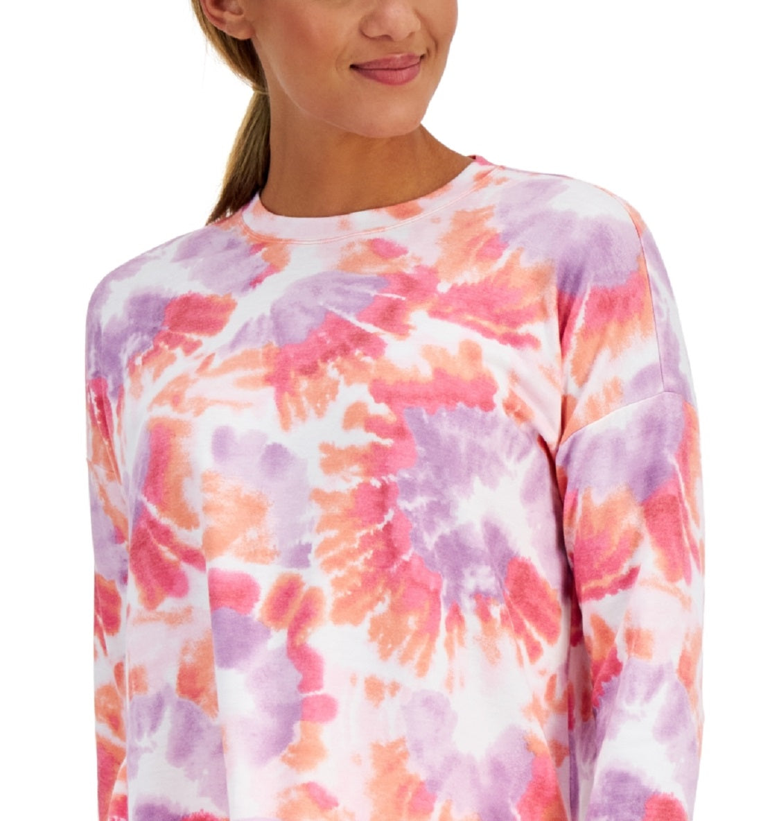 Blusa feminina ID Ideology Reef com estampa de gola redonda, laranja, tamanho pequeno
