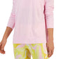 ID Ideology Top feminino ativo sólido com gola redonda rosa tamanho XX-G