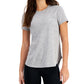 Camiseta feminina ID Ideology Essentials cinza, tamanho médio
