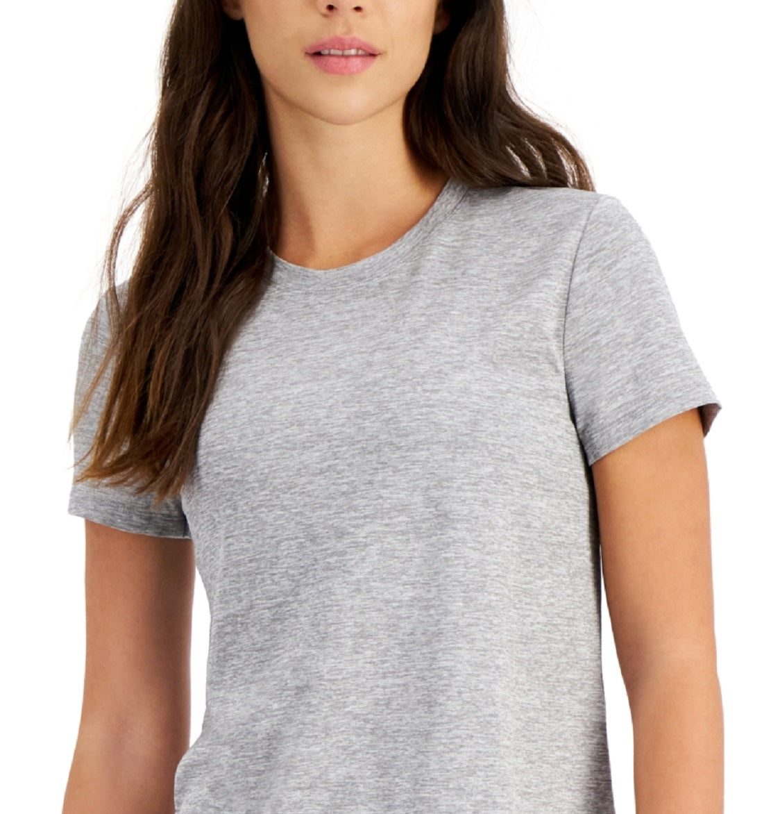 Camiseta feminina ID Ideology Essentials cinza, tamanho médio