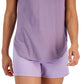 Conjunto de moletom feminino ID Ideology Essentials, camiseta roxa, tamanho XX-G