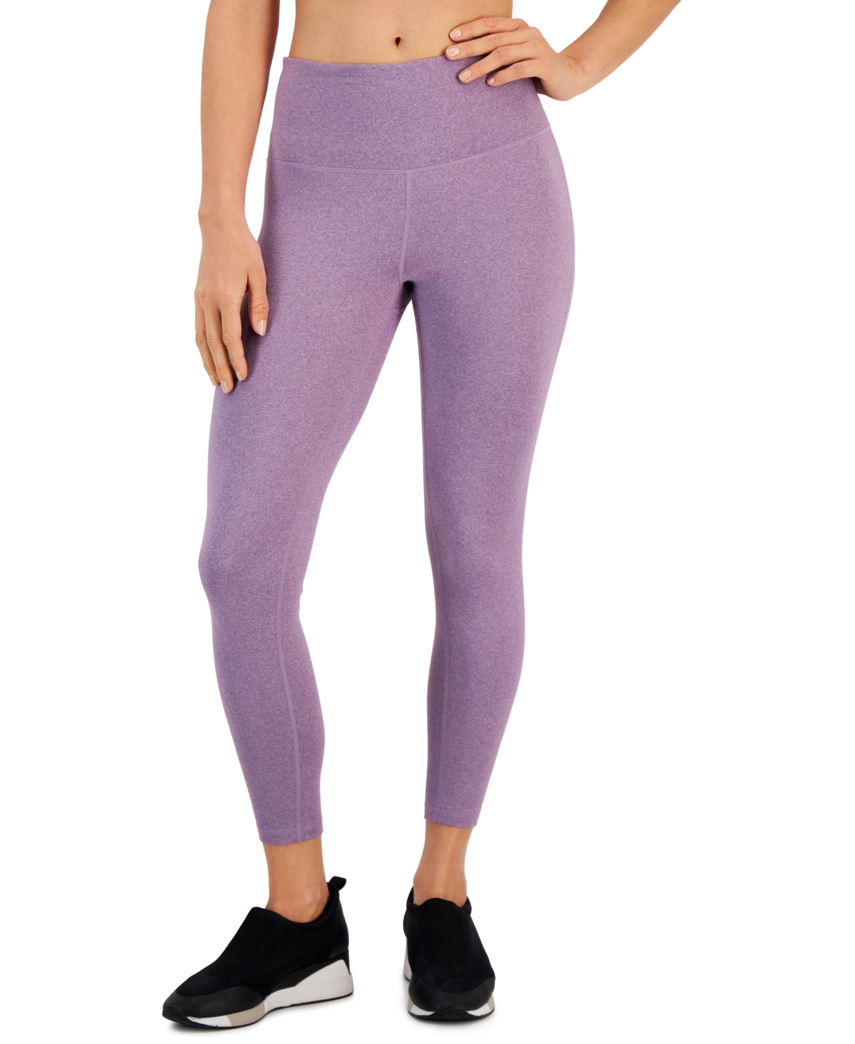 Conjunto de moletom feminino ID Ideology Essentials, comprimento 7/8, leggings, roxo, tamanho extragrande