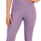 Conjunto de moletom feminino ID Ideology Essentials, comprimento 7/8, leggings, roxo, tamanho extragrande