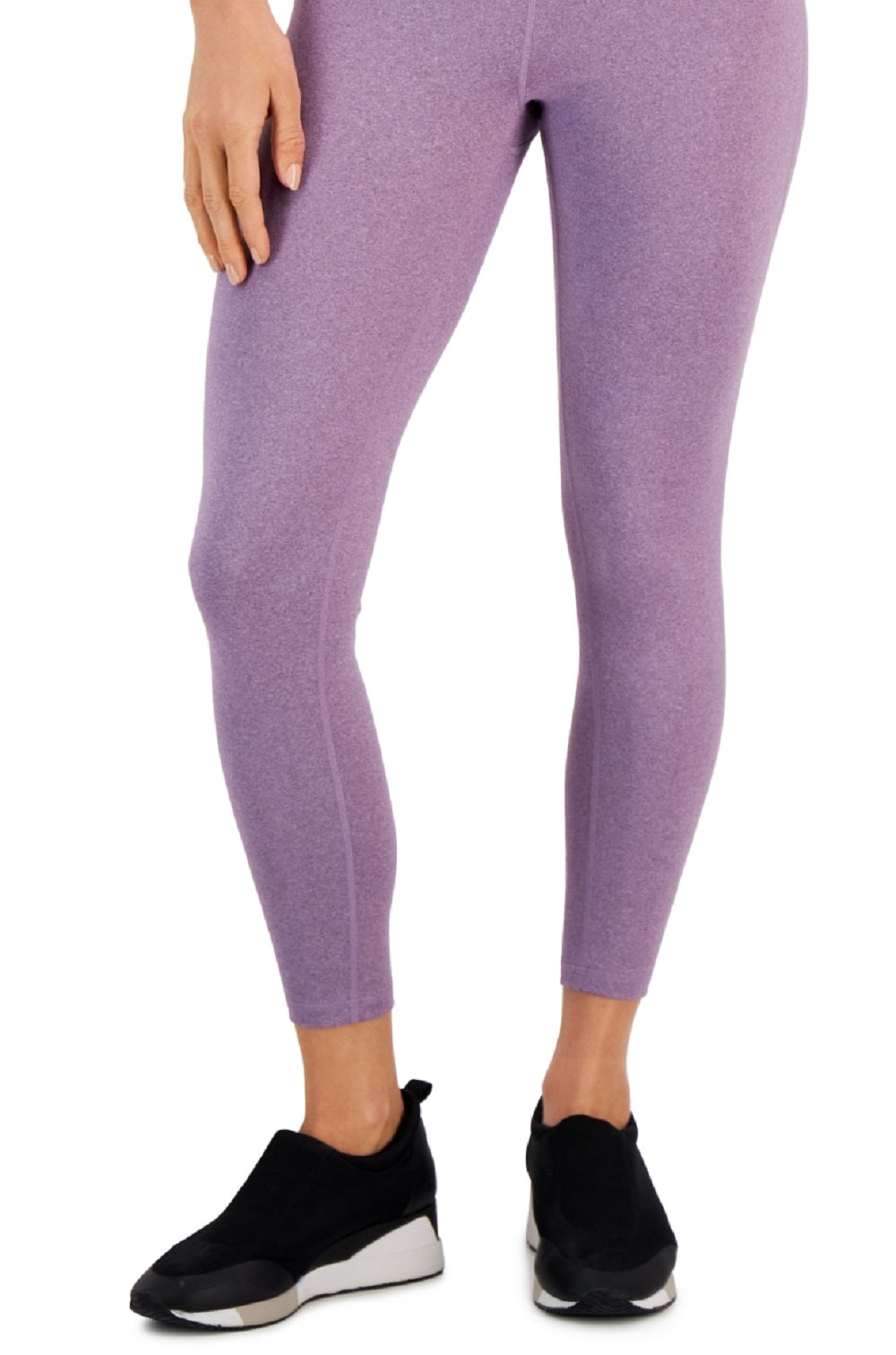 Conjunto de moletom feminino ID Ideology Essentials, comprimento 7/8, leggings, roxo, tamanho extragrande