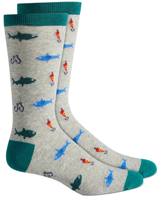 Meias de pesca masculinas Club Room cinza tamanho regular