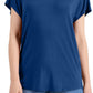 Camiseta feminina com decote em V da INC International Concepts, azul, tamanho pequeno