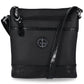 Bolsa transversal feminina Giani Bernini Saffiano North South, preta, tamanho regular