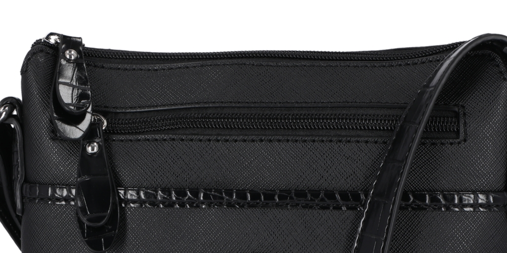 Bolsa transversal feminina Giani Bernini Saffiano North South, preta, tamanho regular