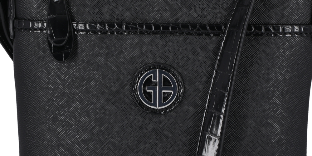 Bolsa transversal feminina Giani Bernini Saffiano North South, preta, tamanho regular