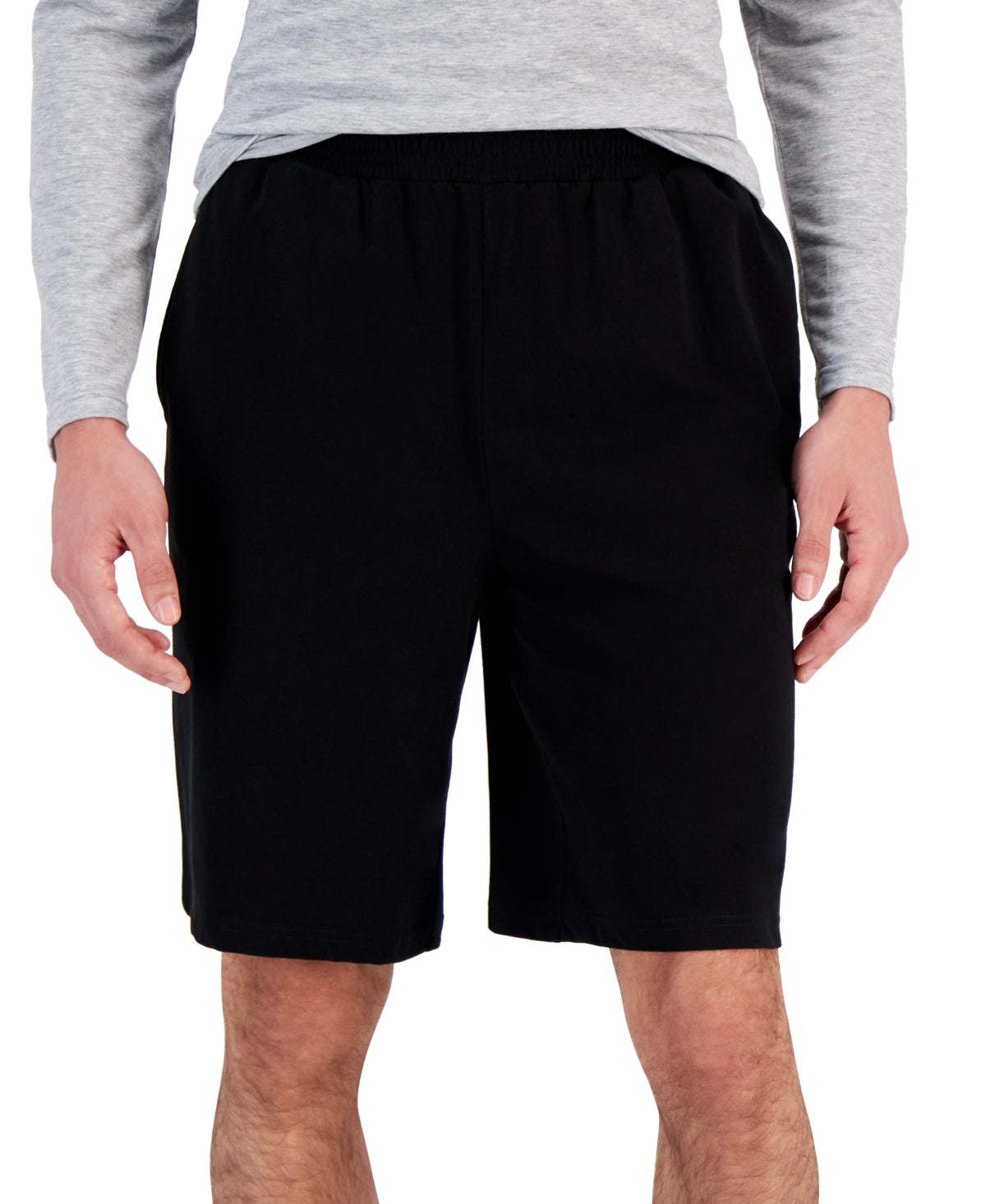 Id Ideology Shorts de malha masculina de ajuste regular, preto, tamanho XLT