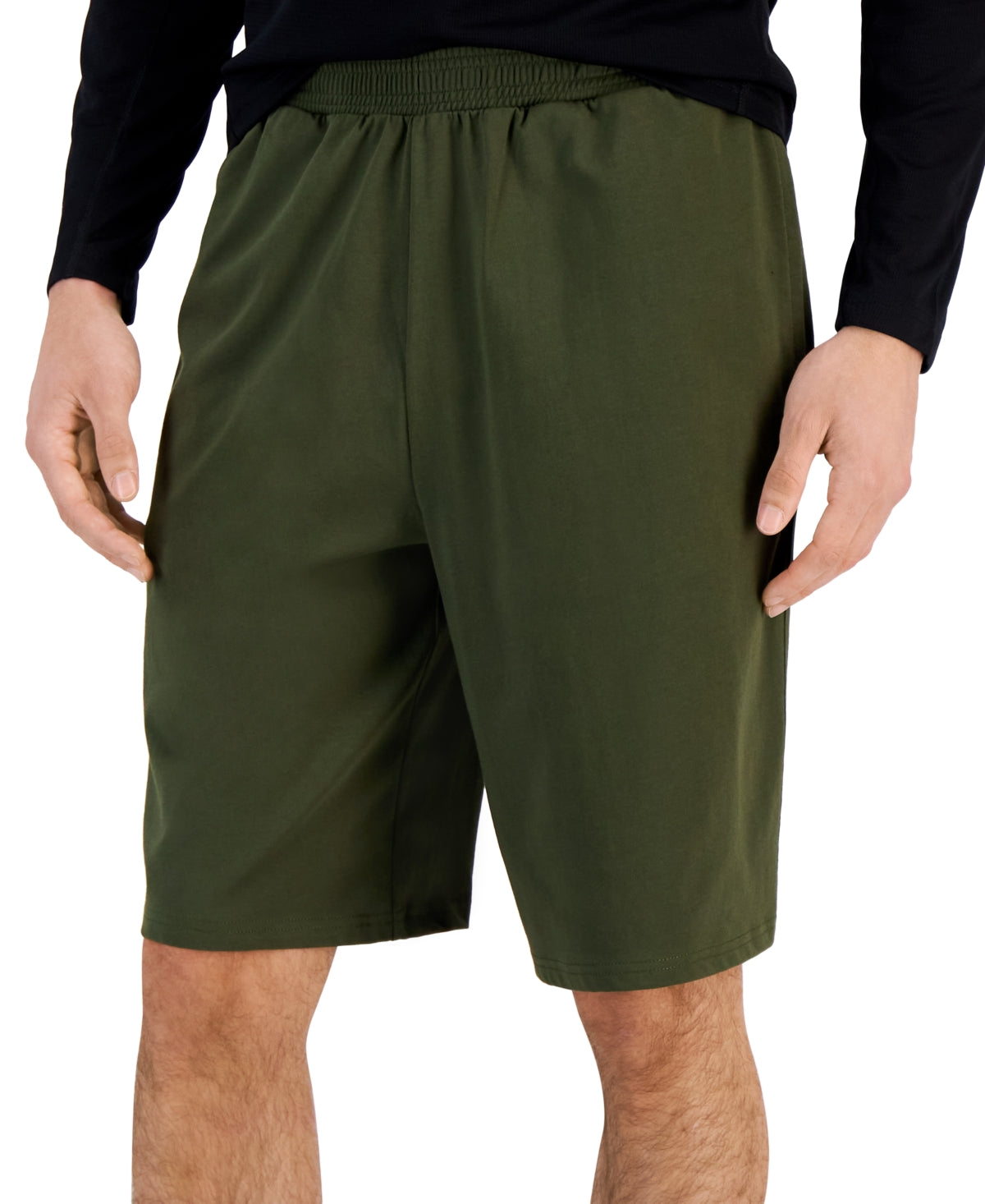 ID Ideology Shorts de malha de ajuste regular masculino, verde, tamanho extragrande