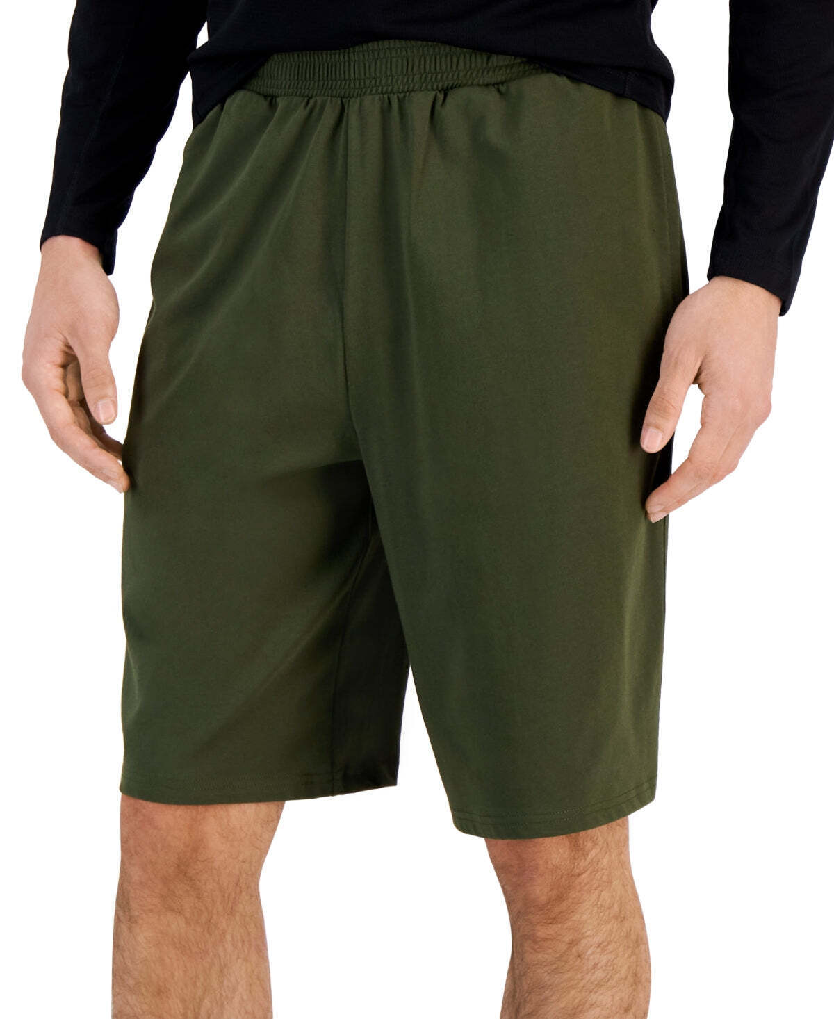 ID Ideology Shorts de malha de ajuste regular masculino, verde, tamanho grande