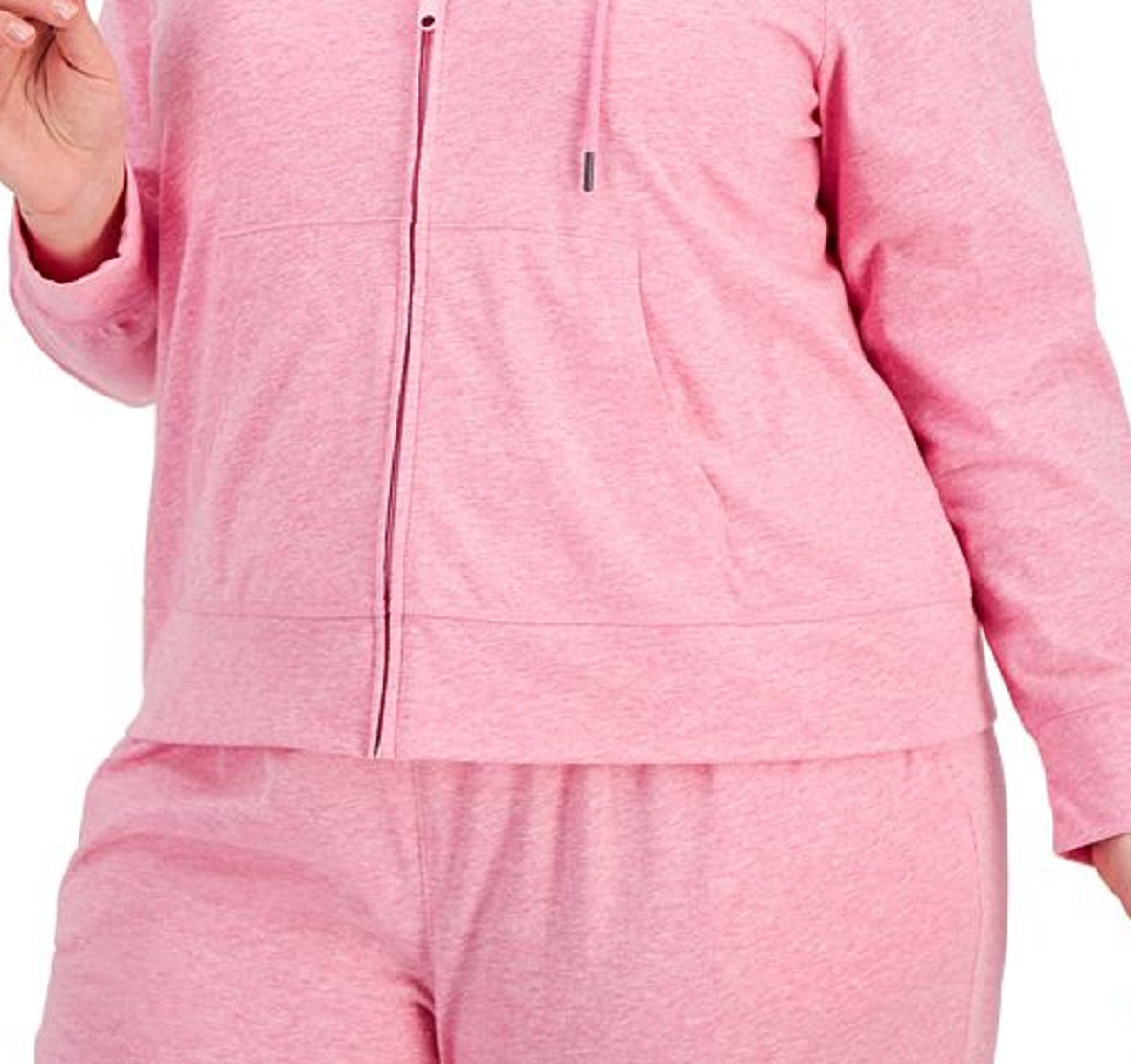 Jaqueta feminina com capuz e zíper ID Ideology, rosa, tamanho 3X