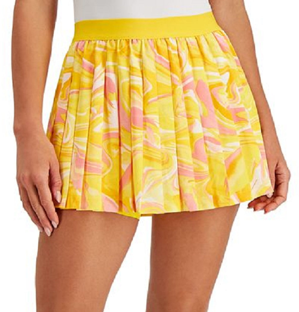 ID Ideology Saia-calça feminina estampada estilo Whirl, amarela, tamanho médio