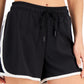 ID Ideology Shorts de corrida feminino com cordão, preto, tamanho pequeno