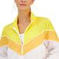 ID Ideology Jaqueta corta-vento feminina listrada Chevron, amarela, tamanho XX-G