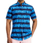 Camisa de popeline listrada Shibori masculina Club Room Regular Fit Azul Tamanho P