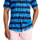 Camisa de popeline listrada Shibori masculina Club Room Regular Fit Azul Tamanho P
