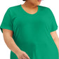 Blusa feminina Karen Scott de algodão com decote em V, verde, tamanho 2X