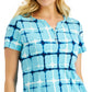 Karen Scott Blusa Henley Estampada Firecracker Feminina Azul Tamanho P