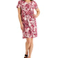 Vestido feminino Karen Scott com estampa balinês e decote dividido, vermelho, tamanho XX-G