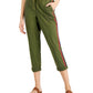 Calça feminina estilo &amp; co com punho, verde, tamanho grande